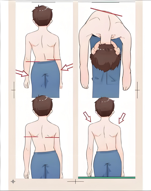 脊柱侧弯典型体态特征